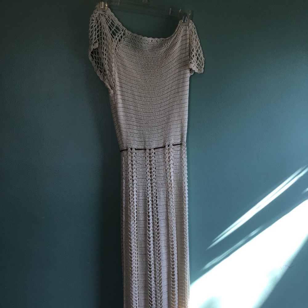 Express cream knit dress